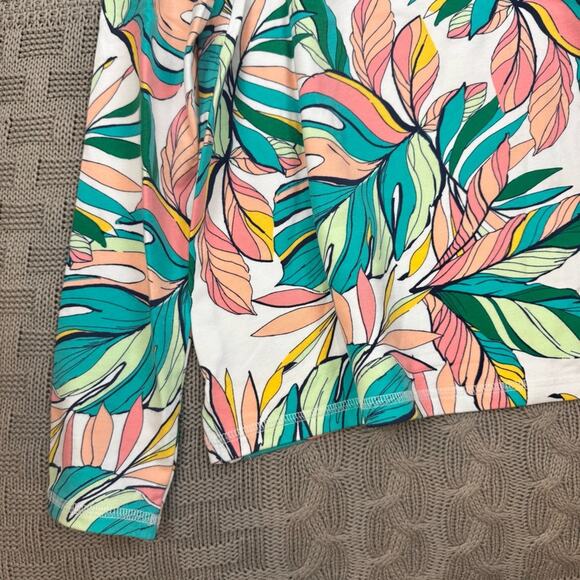 Talbots Women’s Cozy Crush Tropical Fronds 1/4 Zip Pullover small NEW WITH TAGS - Picture 11 of 13